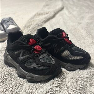 New Balance Kids Black and Red Sneakers
